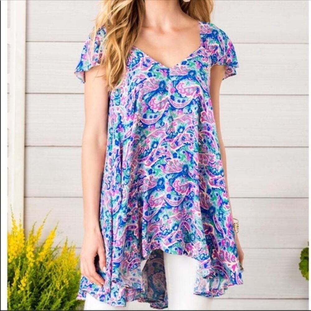 Matilda Jane In The Maze Floral Swing Tunic Top Size Small Spring